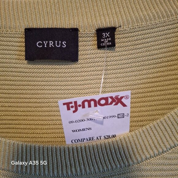 Cyrus Womens Ribbed Knit Long Sleeve Sweater 3X Light Green Soft & Comfortable M - Picture 3 of 7